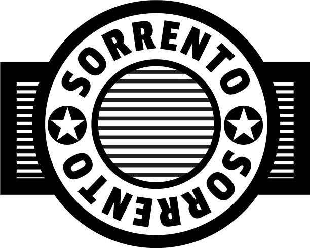 索伦托黑色邮票，白色背景图片下载