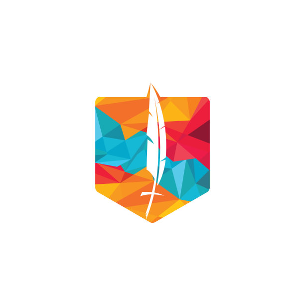 羽毛基督教十字标志设计图片下载