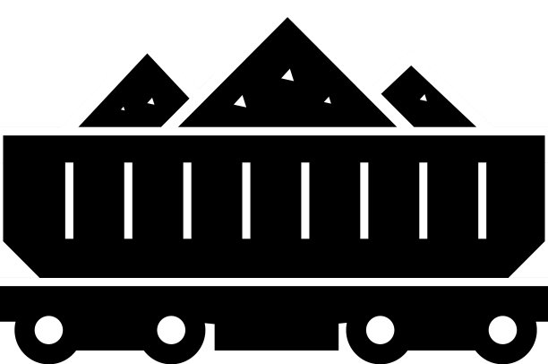 煤火车车厢黑色图标图片下载