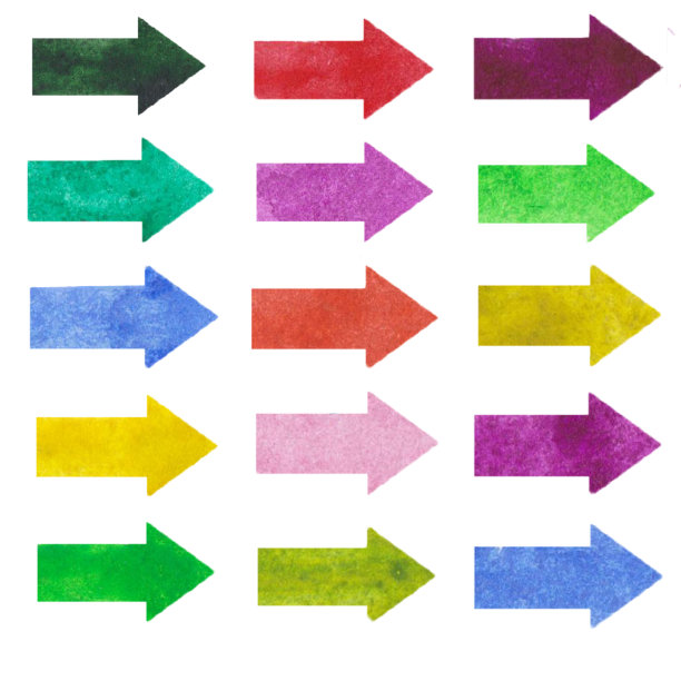 水彩设置与抽象箭头图片下载