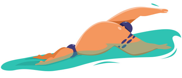 肌肉发达的游泳者在游泳池里游泳素材图片