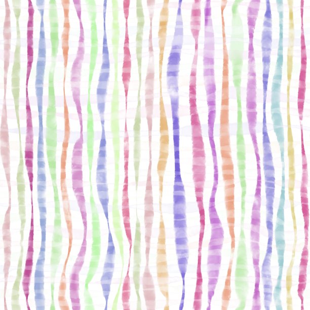 水彩无缝模式的多色垂直线上的白色背景。手绘纹理粗细条纹明亮柔和的颜色。简单透明彩色纺织品印花素材图片