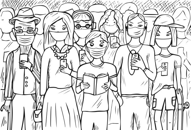 越来越多的人戴着医用口罩图片下载