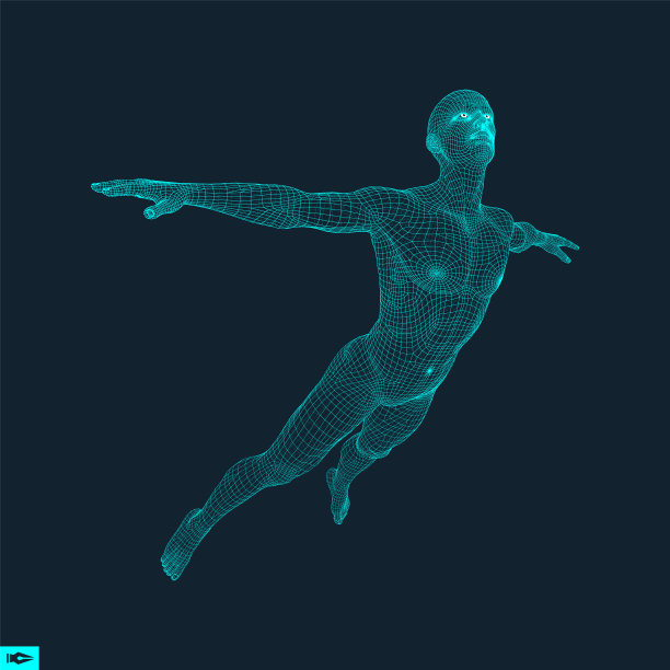 剪影一个跳跃的人3d模型人图片下载