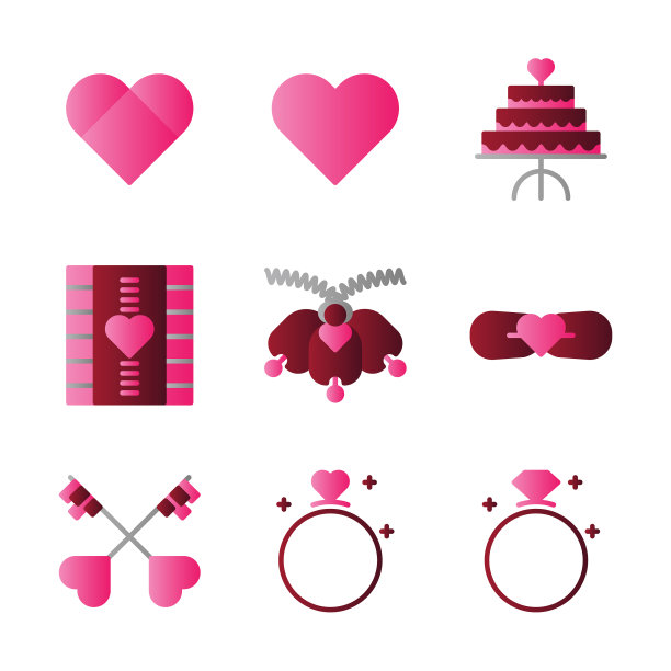 基本的婚礼图标包括图片下载