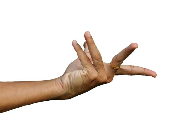 一个人的手孤立在白色背景的特写视图图片下载