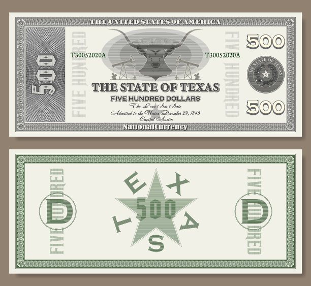 虚构的美国纸币，面值500图片下载