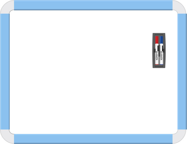 白板与抹布和记号笔隔离图片下载