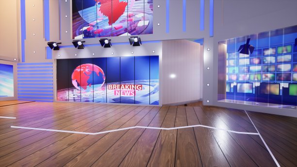 3D虚拟电视演播室新闻图片下载