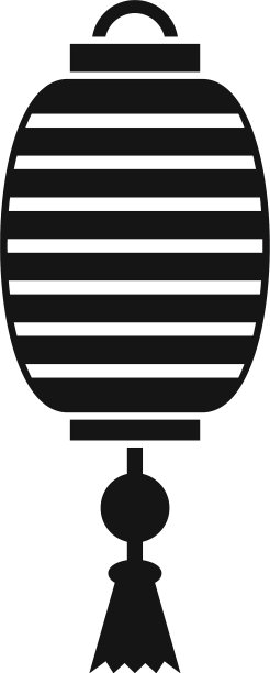 丝绸中国灯笼图标简单的风格图片下载