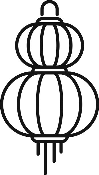 庆祝中国灯笼图标轮廓风格图片下载