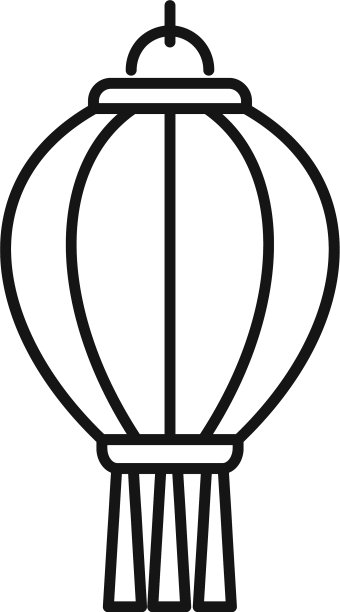 中国灯的图标轮廓风格图片下载