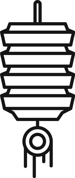 装饰中式灯笼图标轮廓风格图片下载