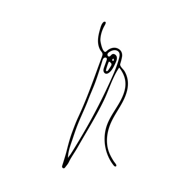 矢量涂鸦针插图。在矢量中手绘针图标。在矢量裁缝针图标图片下载