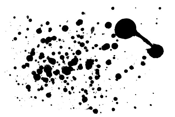 黑色水墨纹理飞溅在白色背景上，水墨抽象，抽象背景图片下载