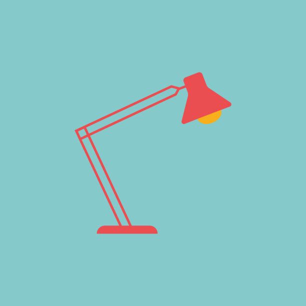 台灯。平面设计。插图图片下载