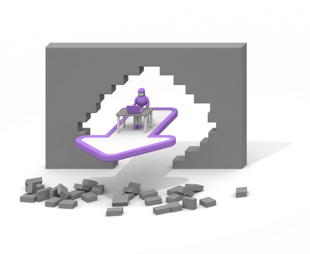 摧毁一堵墙的人箭打破了墙。你是如何成长的。工作的形象。做一个突破。图片下载