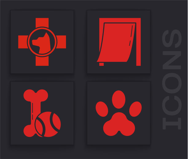 设兽医诊所门牌爪印图片下载