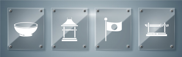 设置传统日本武士国旗图片下载