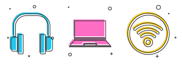 设置耳机、笔记本电脑和无线网络图片下载