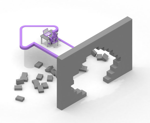 摧毁一堵墙的人箭打破了墙。你是如何成长的。工作的形象。做一个突破。图片下载