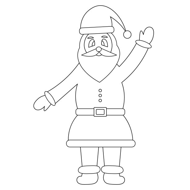 圣诞老人。草图。一个留着胡子的男人。矢量插图。儿童涂色书。概述一个孤立的背景。令人难以置信的性格。涂鸦风格。漂亮的老人。圣诞节。新年。节日的打印。图片下载