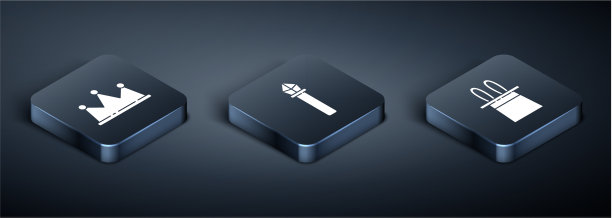 设置等距王冠魔术师帽和兔子耳朵图片下载