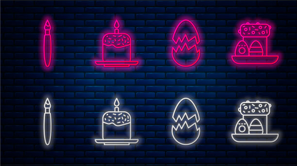 设行复活节蛋糕和蜡烛破蛋漆图片下载