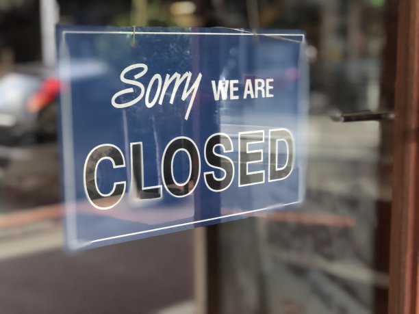 商店门口的关门标志图片下载