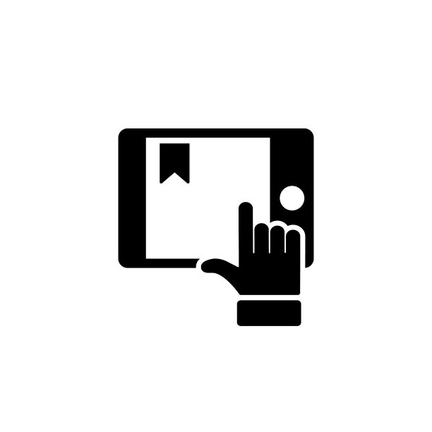 电子阅读器平板电脑触摸屏简单的黑色图标图片下载