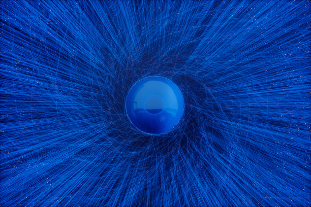 抽象的眼睛和蓝色的丛线背景图片下载