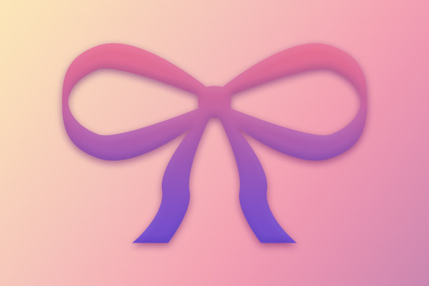 粉红色和紫色的礼物蝴蝶结与丝带在粉红色的插图图片下载