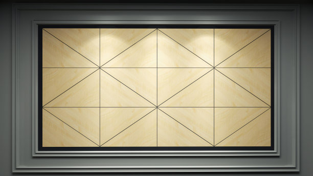 墙壁木制装饰的想法创建三角形几何木模块背景3D渲染图片下载