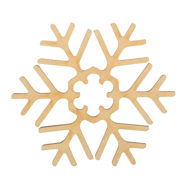 木制雪花在白色的背景，圣诞节玩具，股票照片，孤立，庆祝，圣诞节，圣诞节装饰图片下载