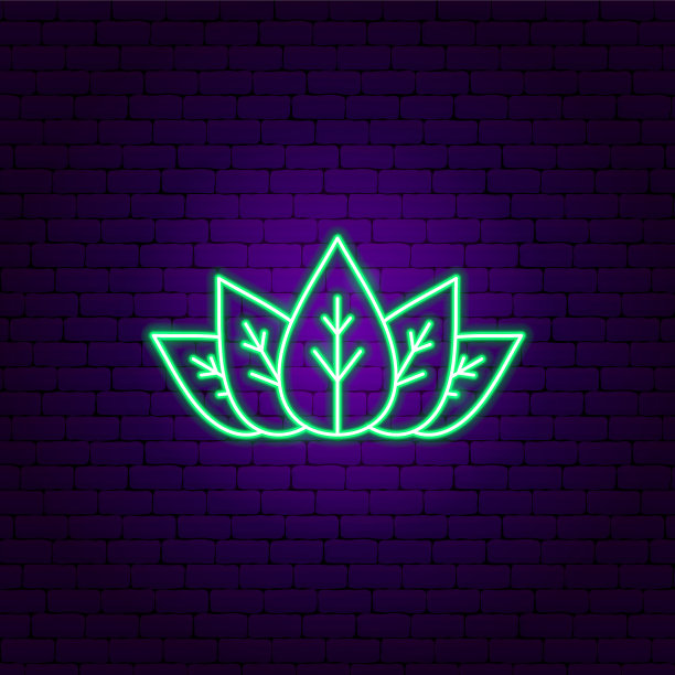 绿叶霓虹灯图片下载