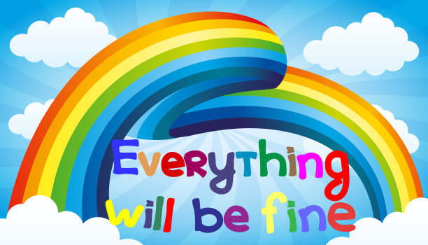 美丽的彩虹和云彩。图片下载