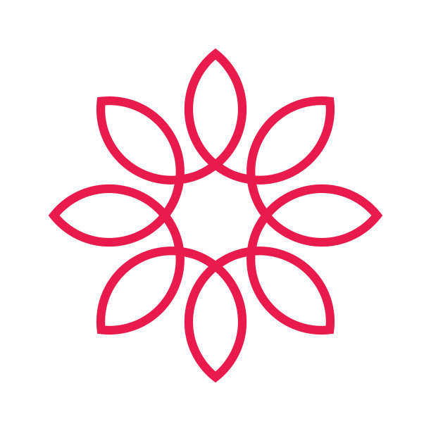 抽象的花矢量图标。花的象征。植物叶的迹象。装饰性和花型标志。孤立在白色背景上。图片下载