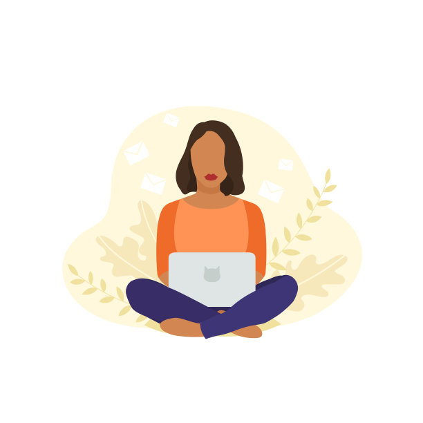 一个深色皮肤的美国黑人妇女拿着一台笔记本电脑。图片下载