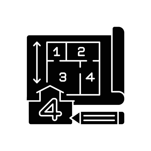 房间的数量黑色字形图标图片下载