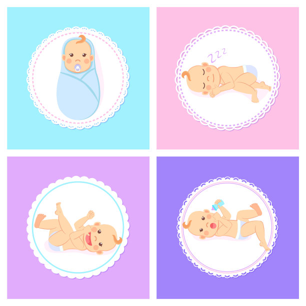 婴儿1到6个月的里程碑贺卡图片下载