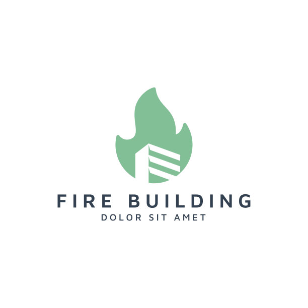 火与建筑负空间会徽设计图片下载