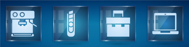 置咖啡机文具刀公事包图片下载