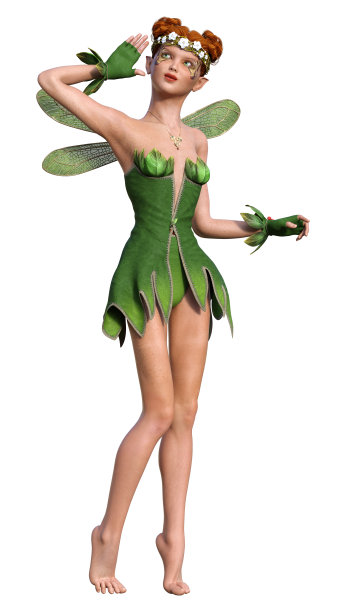 3D插图春仙子在白色图片下载