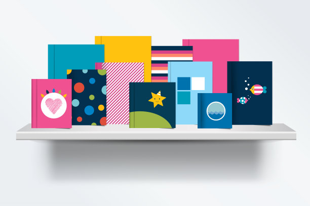 孩子,孩子书架。矢量插图。图片下载