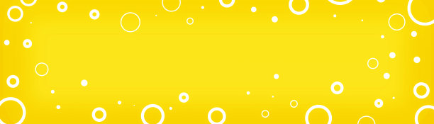 亮黄色背景上的白色环在边框设计元素，现代的细和粗的圆线在随机模式框架图片下载