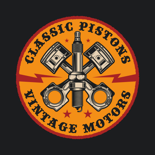 复古定制摩托车活塞徽章图片下载