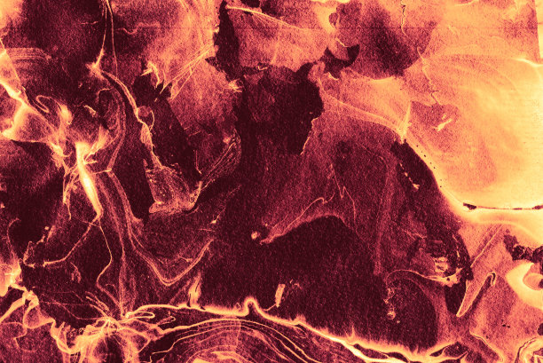郁郁葱葱的熔岩染色流体染料，珊瑚图案丙烯。棕色纹理水彩画扎染，丙烯酸流体流动，黑色葱翠熔岩艺术，红色几何手绘水洗。图片下载