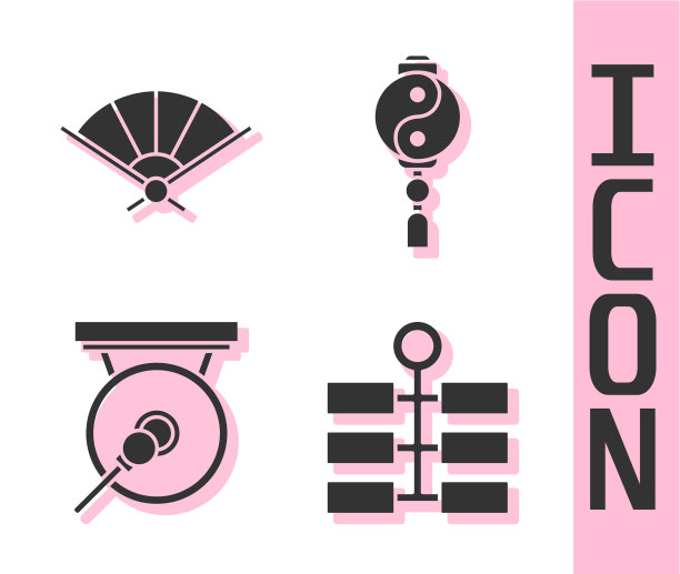 放烟花纸和中国折扇锣图片下载