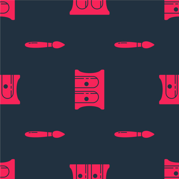 设置油漆刷和卷笔刀在无缝图片下载