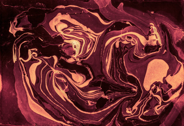 丰富的熔岩纹理中国效果，红色彩色旗帜。深色抽象油画刷，混合流体丙烯，深色繁茂的艺术，棕色现代水彩画画布。图片下载